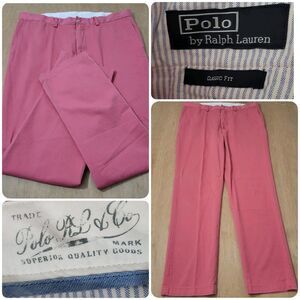 Polo Ralph Lauren Men’s Classic Fit Size 36x31 Pink Pants Flat Front Chino Flaw